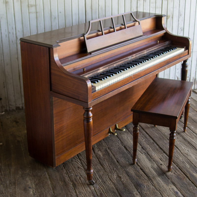 Vintage N.W. Nelson Console Piano and Bench