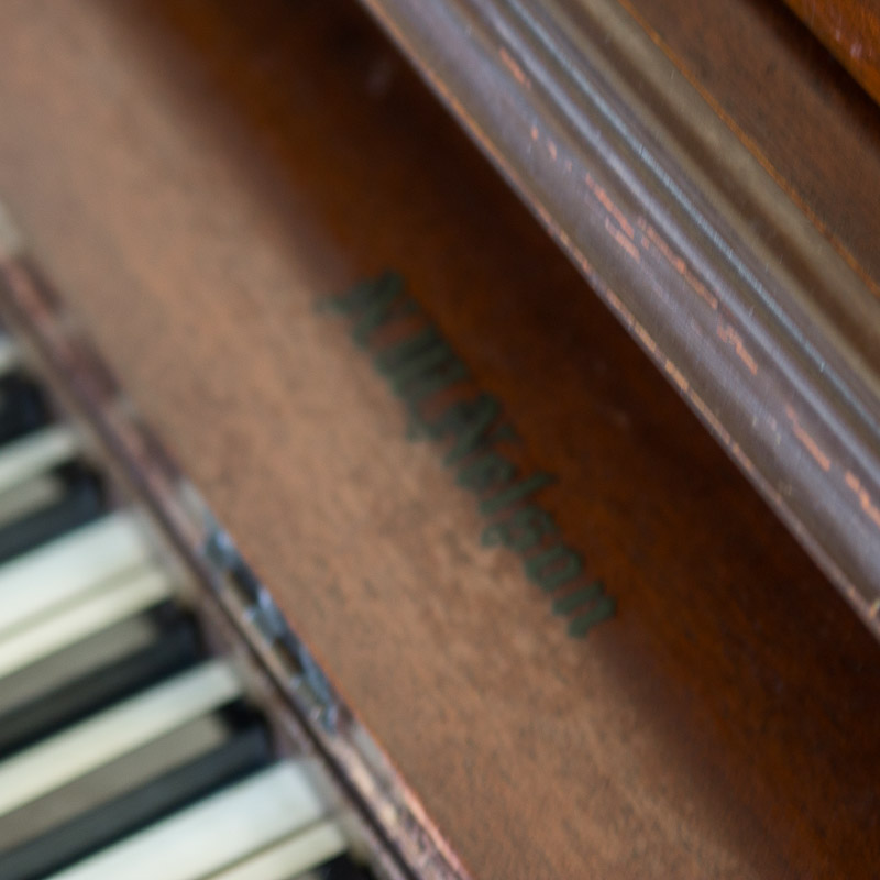Vintage N.W. Nelson Console Piano and Bench