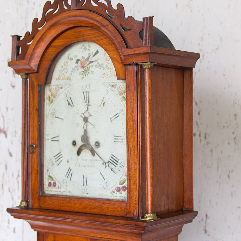 Circa 1810 Federal Mahogany Longcase Clock by Ezra Batchelder