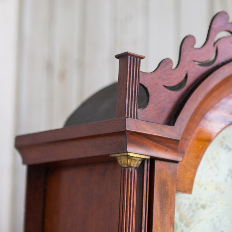 Circa 1810 Federal Mahogany Longcase Clock by Ezra Batchelder