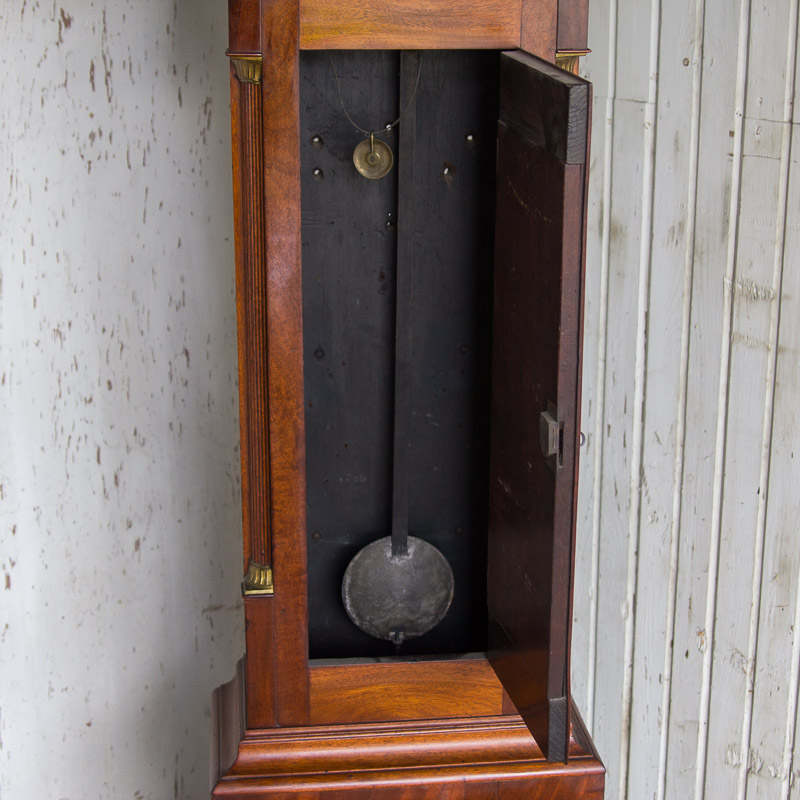 Circa 1810 Federal Mahogany Longcase Clock by Ezra Batchelder
