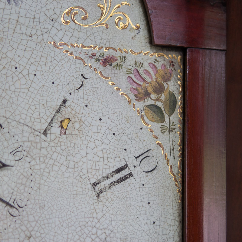 Circa 1810 Federal Mahogany Longcase Clock by Ezra Batchelder