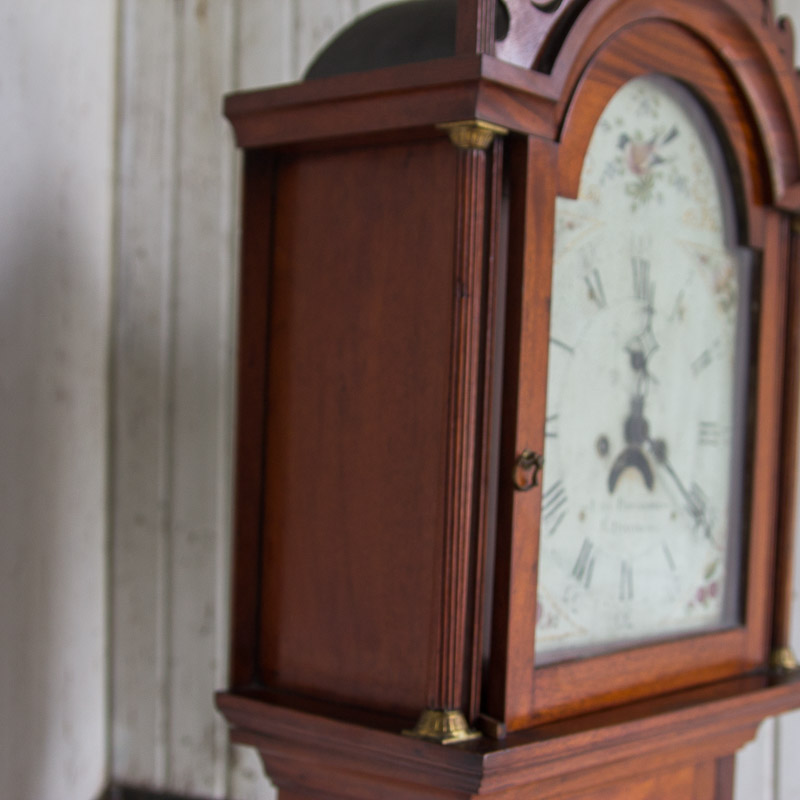 Circa 1810 Federal Mahogany Longcase Clock by Ezra Batchelder