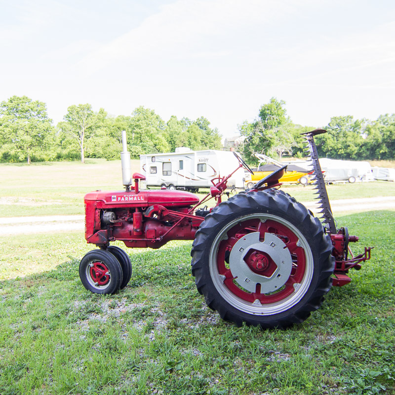 1950 McCormick Farmall C Tractor with Sickle Mower Attachment