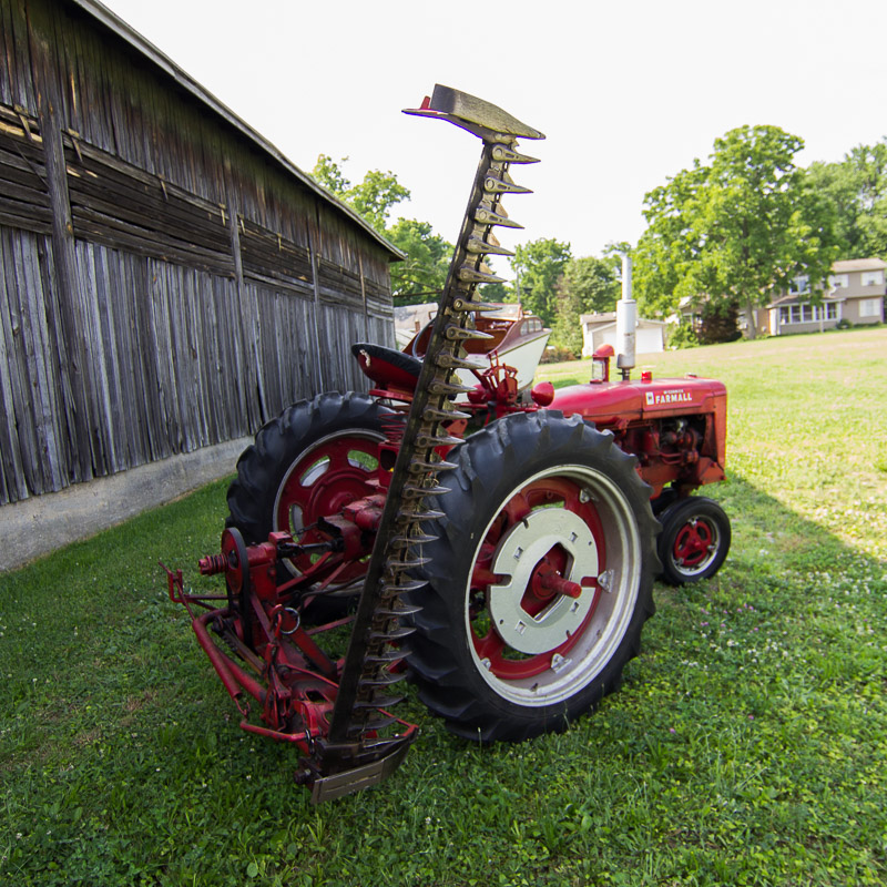 1950 McCormick Farmall C Tractor with Sickle Mower Attachment
