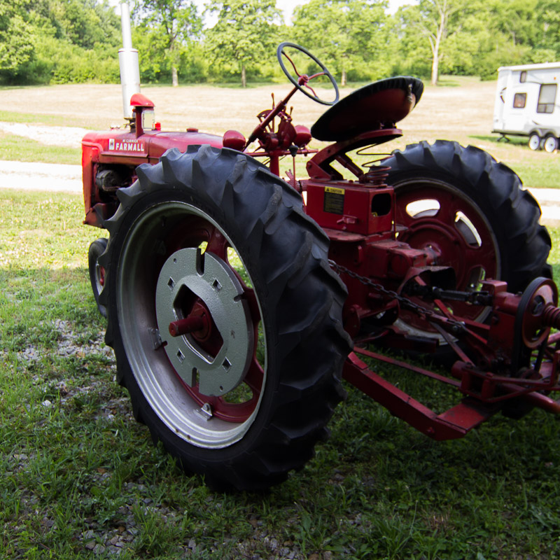 1950 McCormick Farmall C Tractor with Sickle Mower Attachment