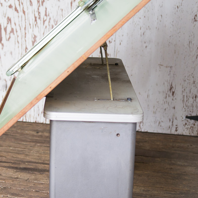 Vintage Hamilton Adjustable Top Drafting Table with Vemco Strait Edge Machine