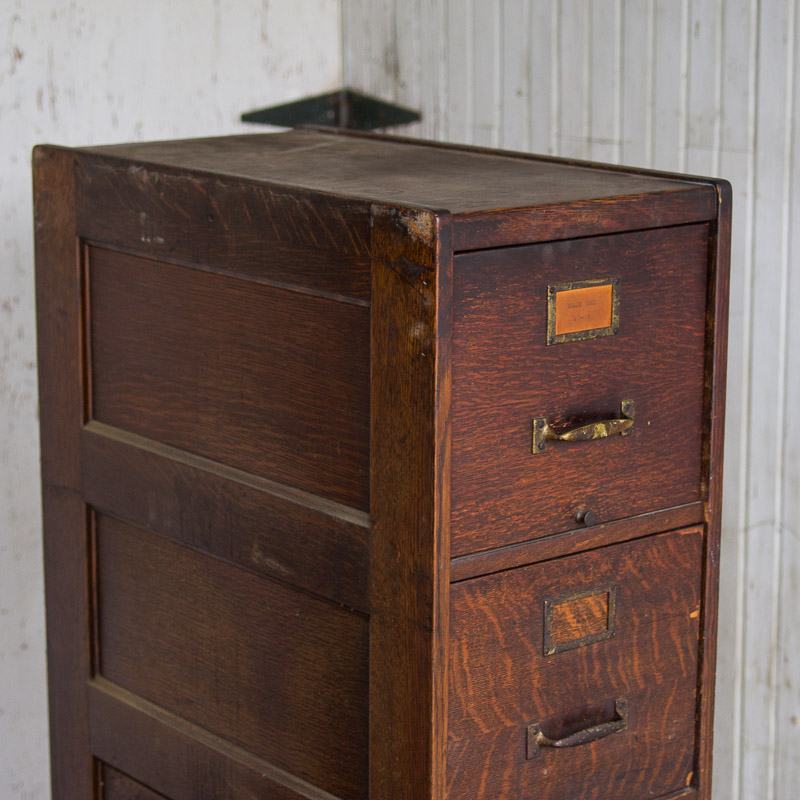 Antique Macey Tiger Oak Filing Cabinet