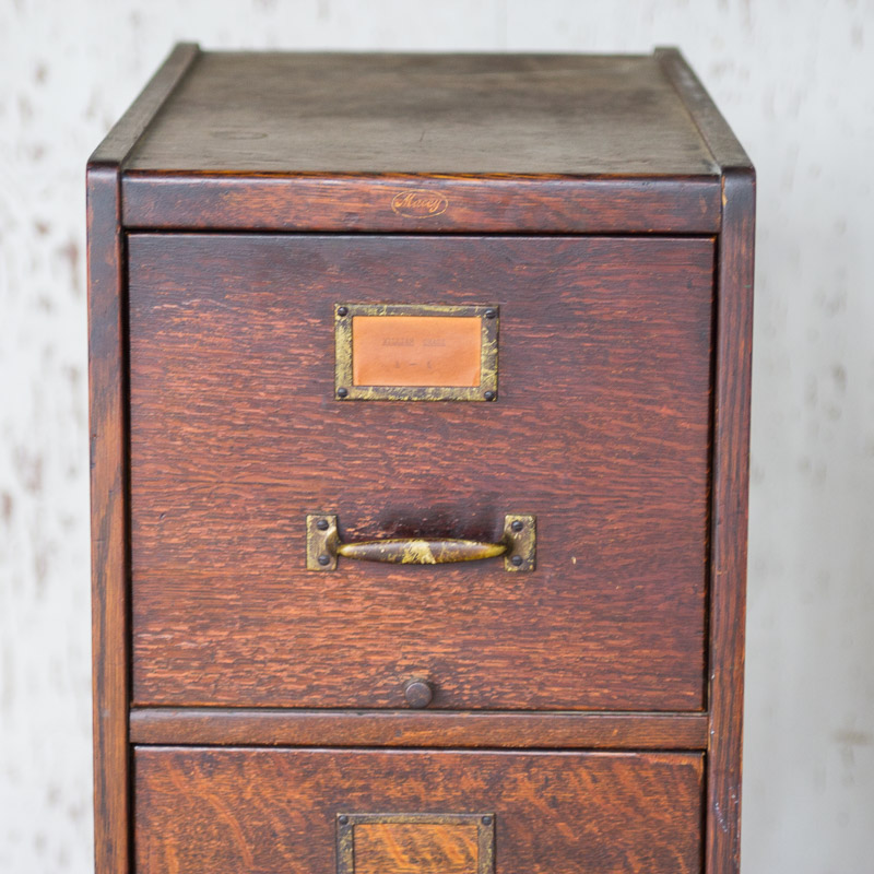 Antique Macey Tiger Oak Filing Cabinet