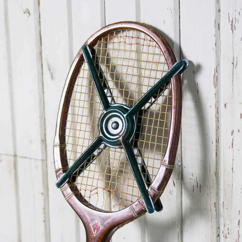 Vintage Davis "Silver Streak" Racquet and Pennsylvania Centre Court Tennis Ball Can