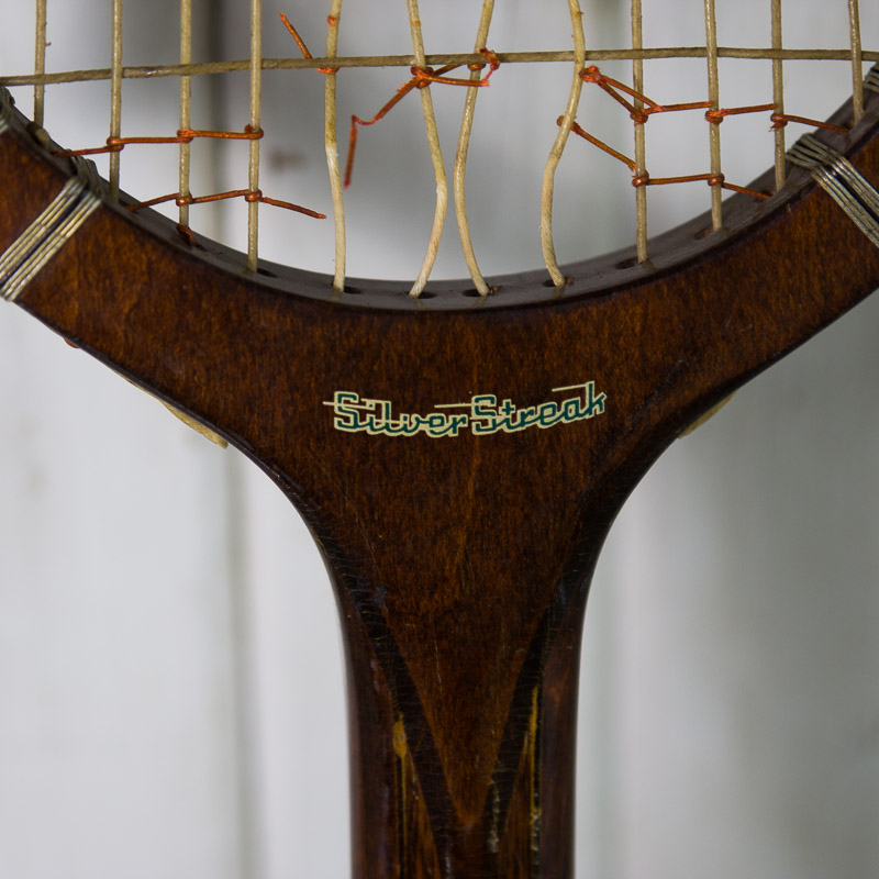 Vintage Davis "Silver Streak" Racquet and Pennsylvania Centre Court Tennis Ball Can