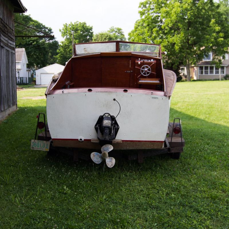 1956 Handcrafted Cuddy Cabin Boat with 110 HP Volvo Engine and Trailer