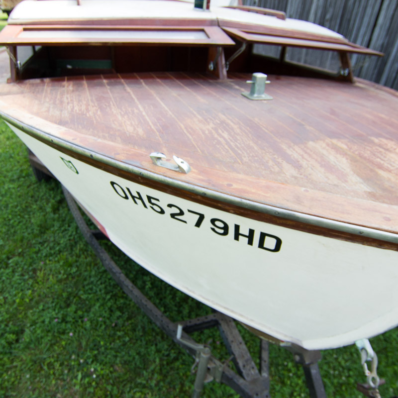 1956 Handcrafted Cuddy Cabin Boat with 110 HP Volvo Engine and Trailer