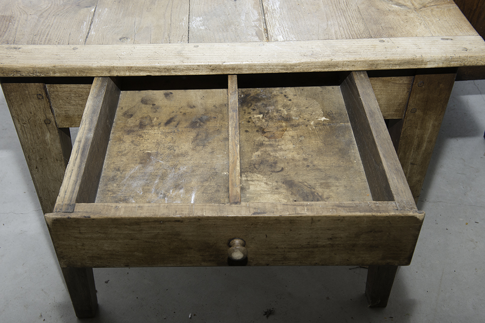 Oversized Antique French Farm Table with Breadboard