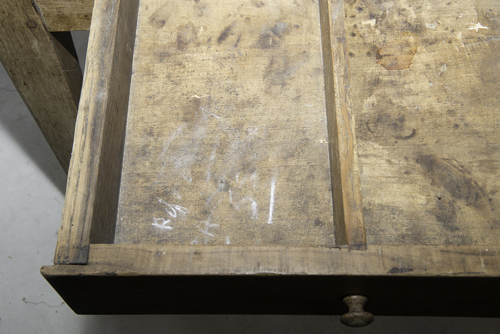 Oversized Antique French Farm Table with Breadboard