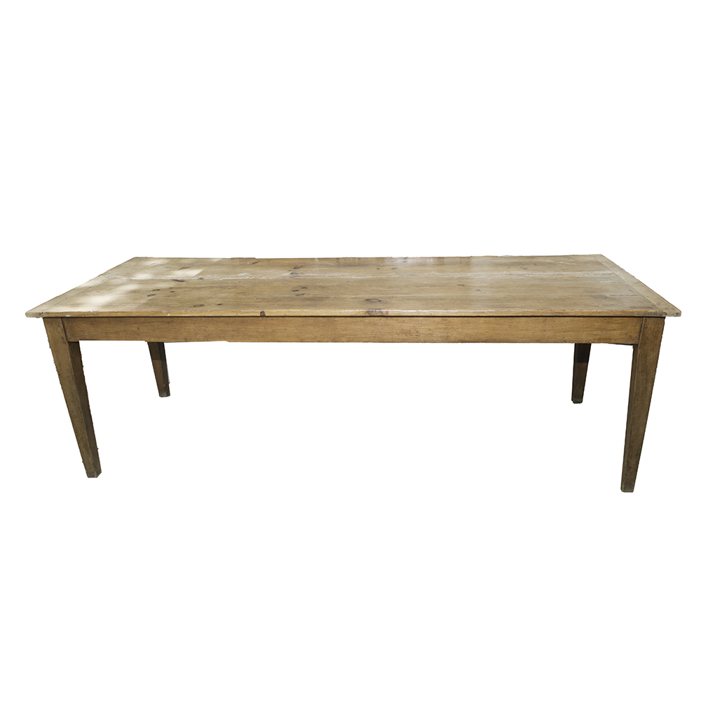 Oversized Antique French Farm Table with Breadboard