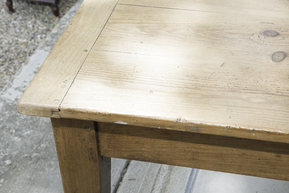 Oversized Antique French Farm Table with Breadboard