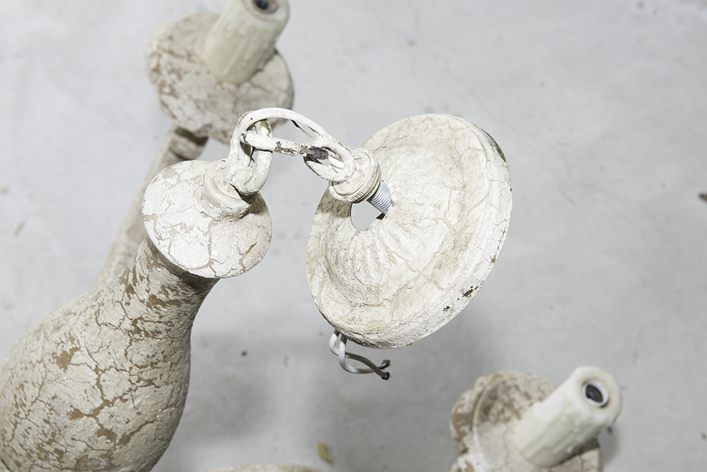 Baroque Style Distressed Wood Chandelier