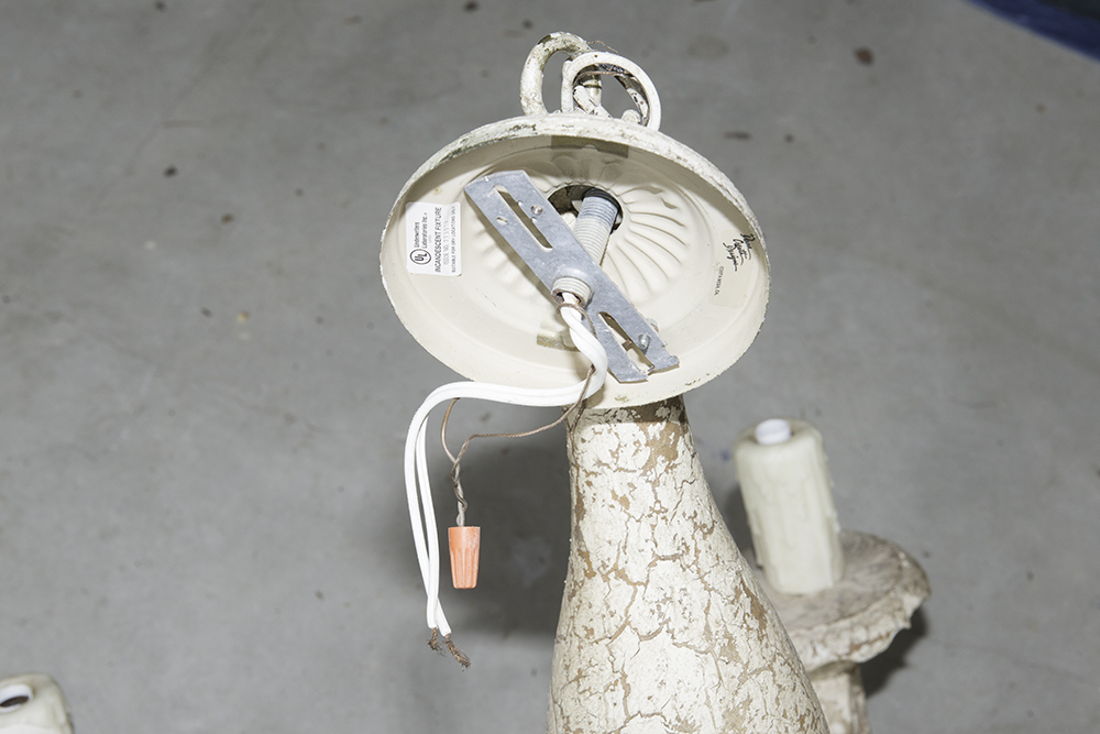 Baroque Style Distressed Wood Chandelier