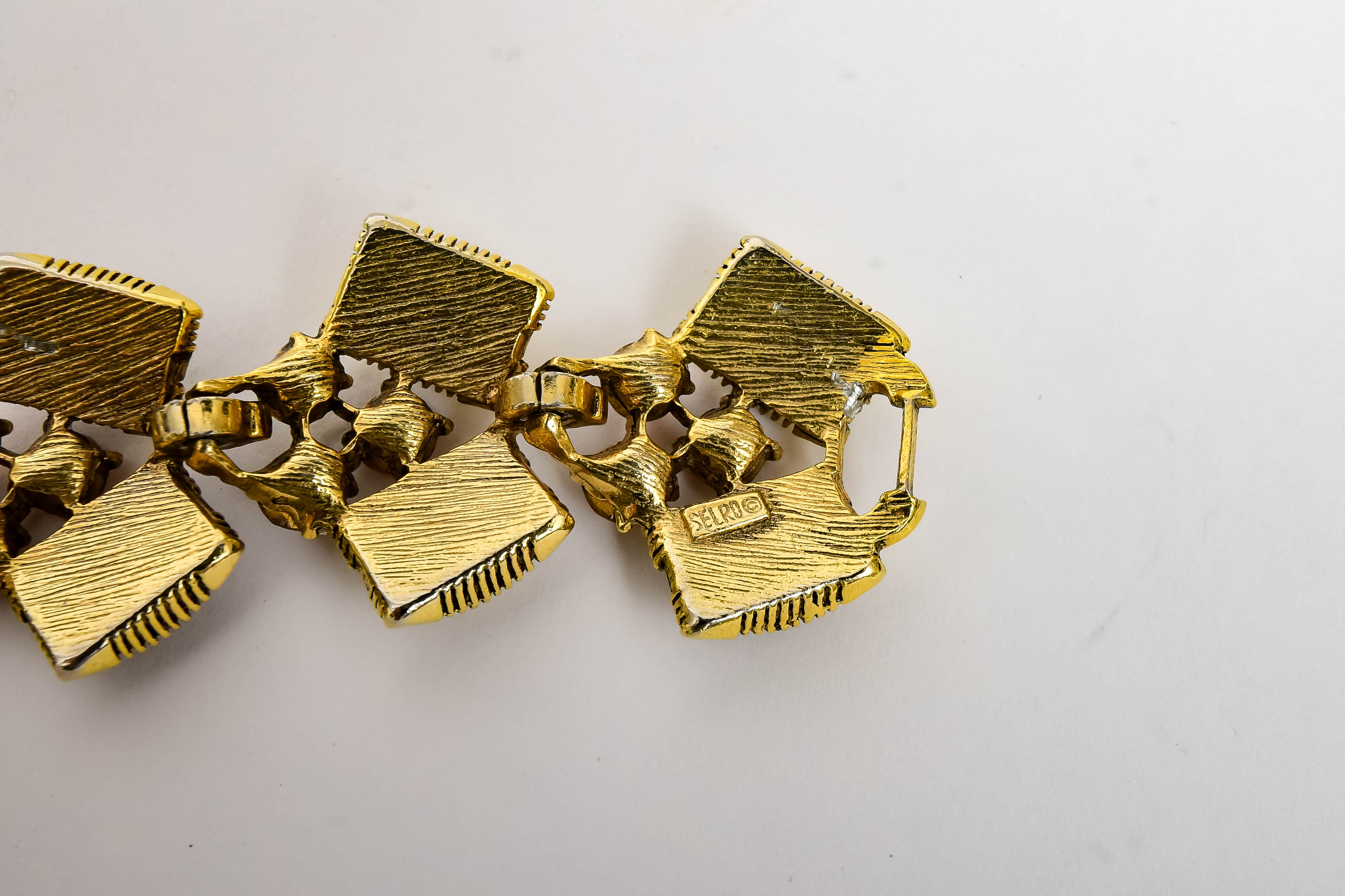 Vintage Selro Costume Bracelet and Earring Ensemble