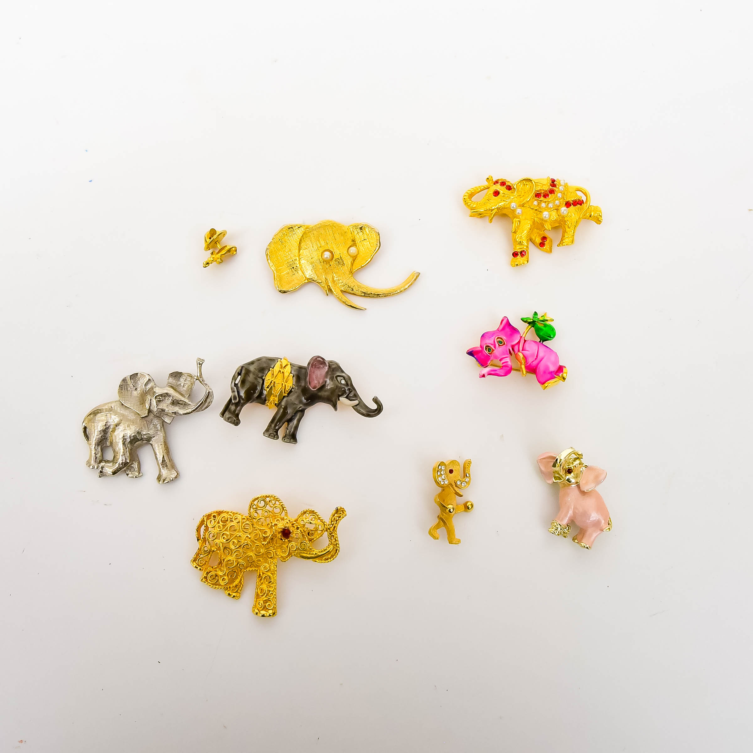 Collection of Elephant Brooches