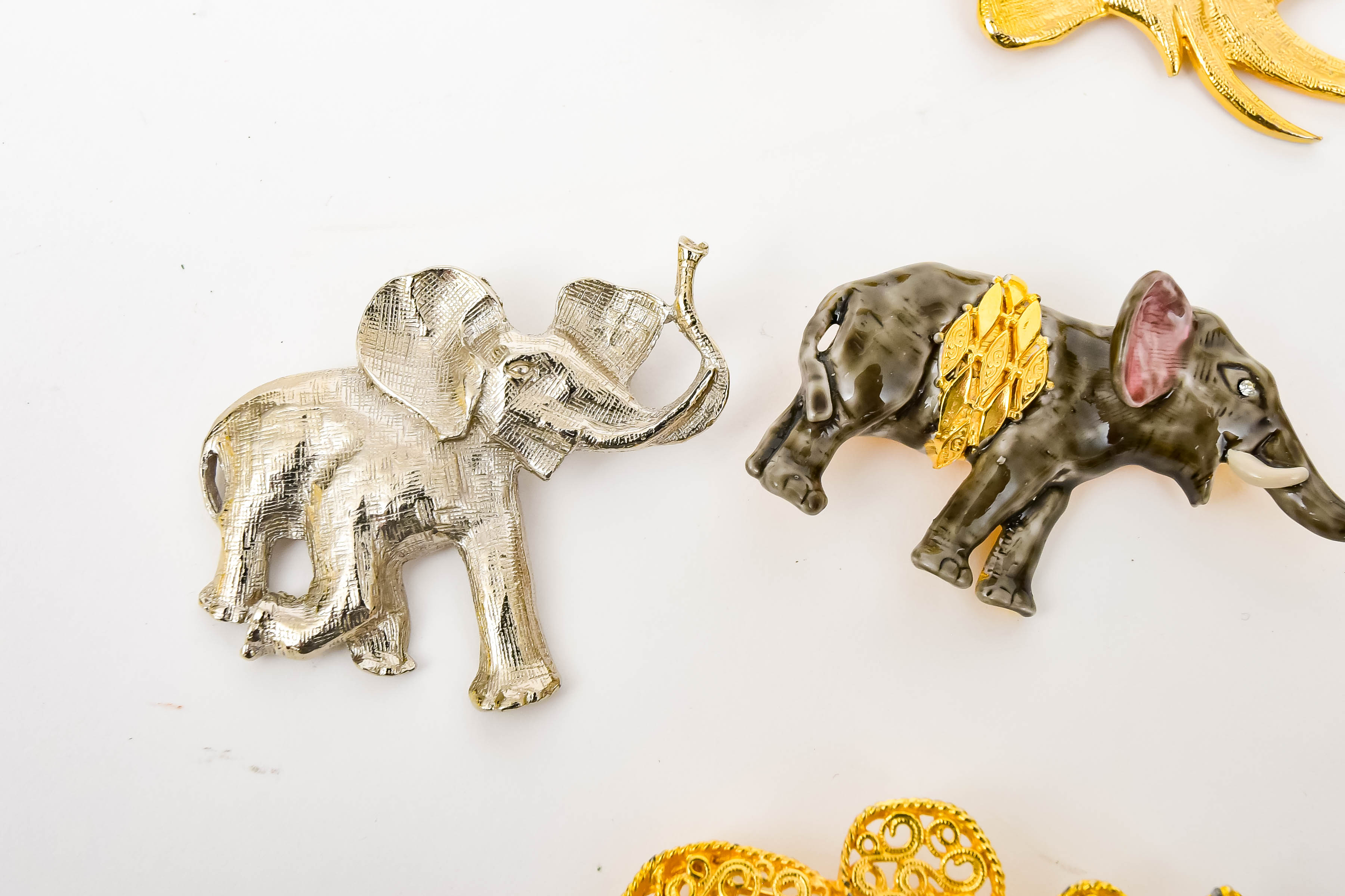 Collection of Elephant Brooches
