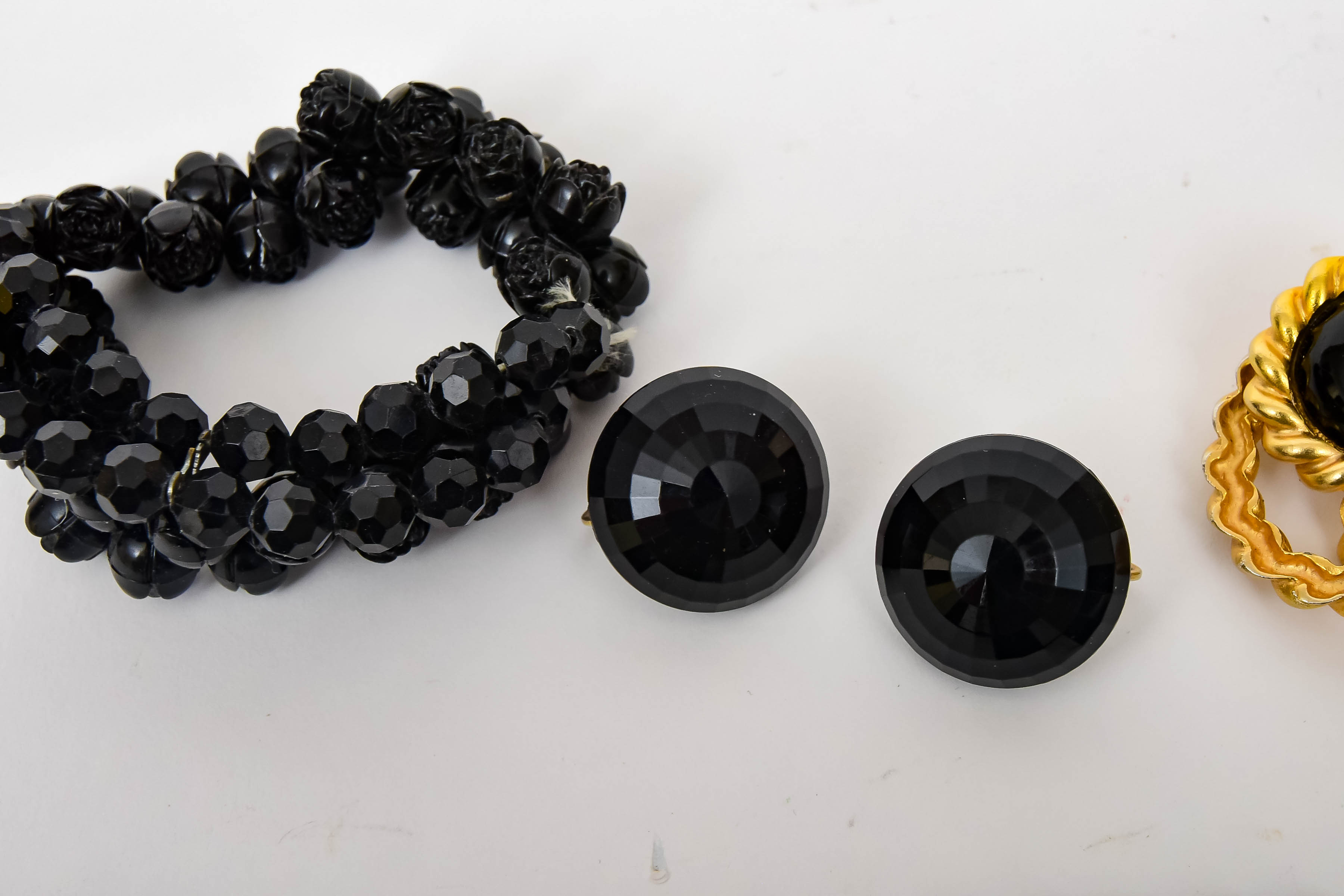 Jet and Black-Beaded Costume Jewelry Collection