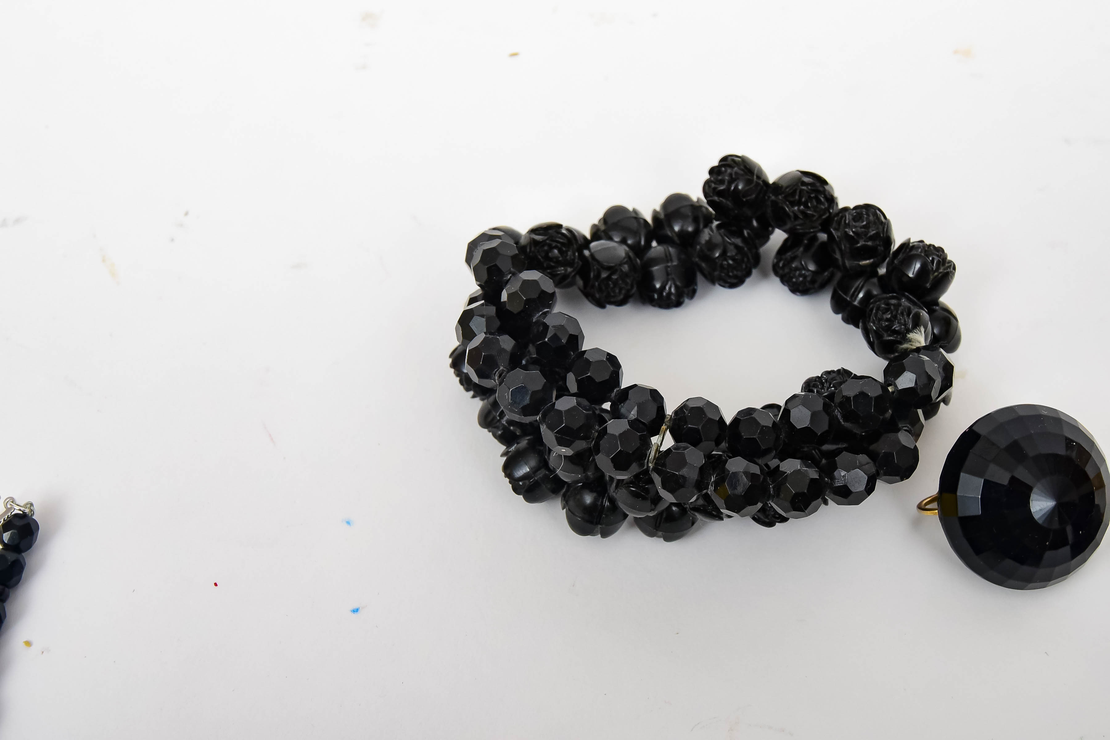 Jet and Black-Beaded Costume Jewelry Collection