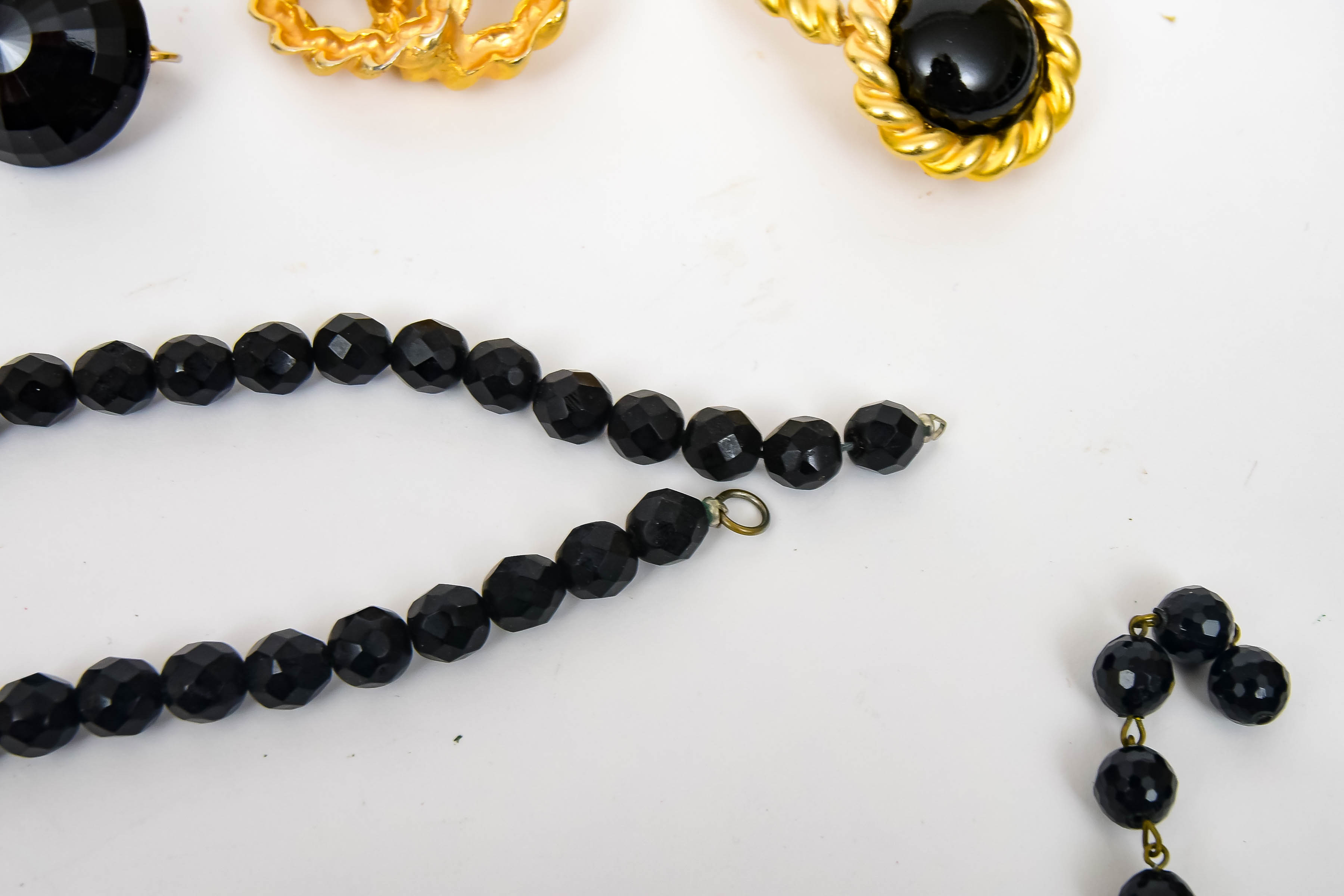 Jet and Black-Beaded Costume Jewelry Collection