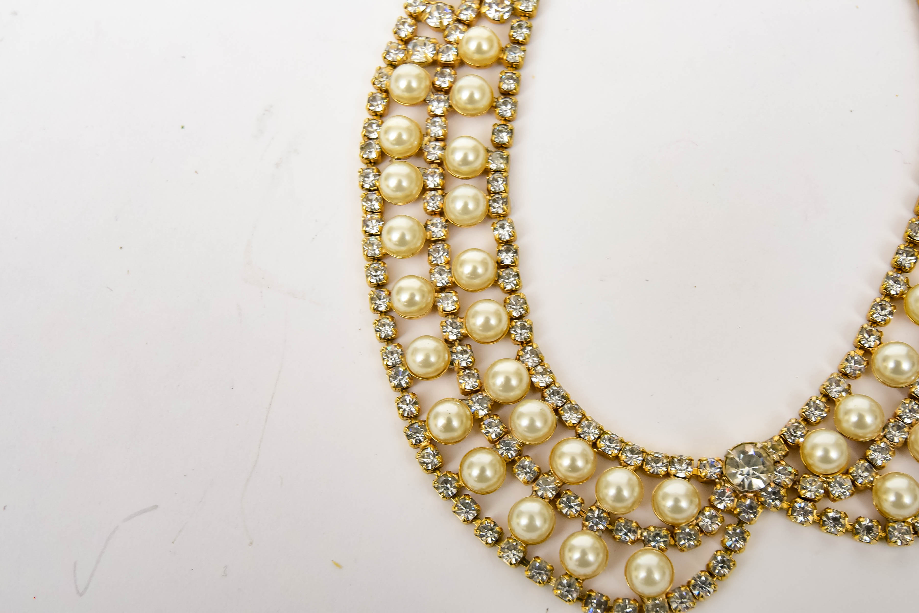 Vintage Rhinestone and Faux Pearl Jewelry Ensemble