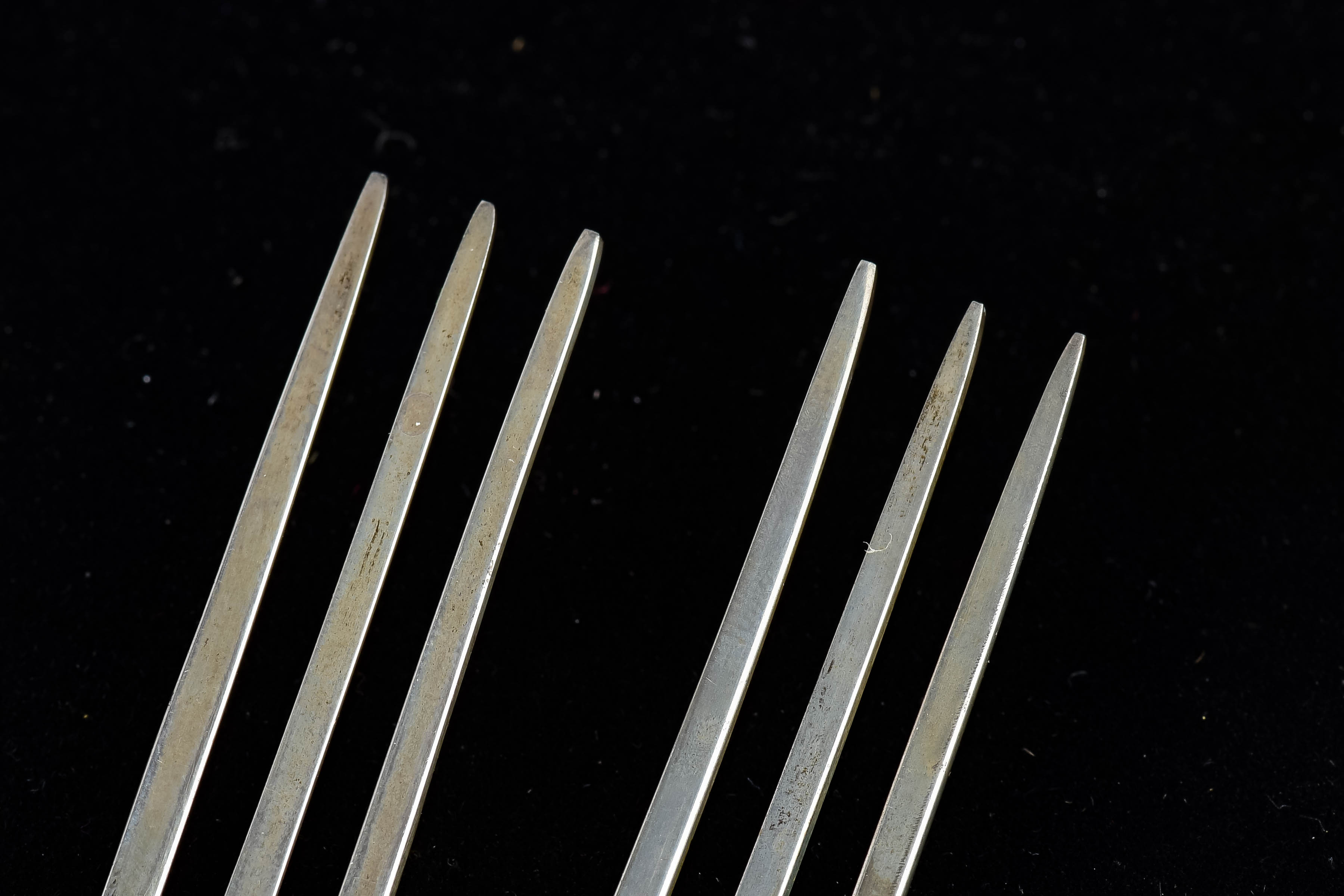 Pair of Wallace Sterling Silver "Rose Point" Strawberry Forks