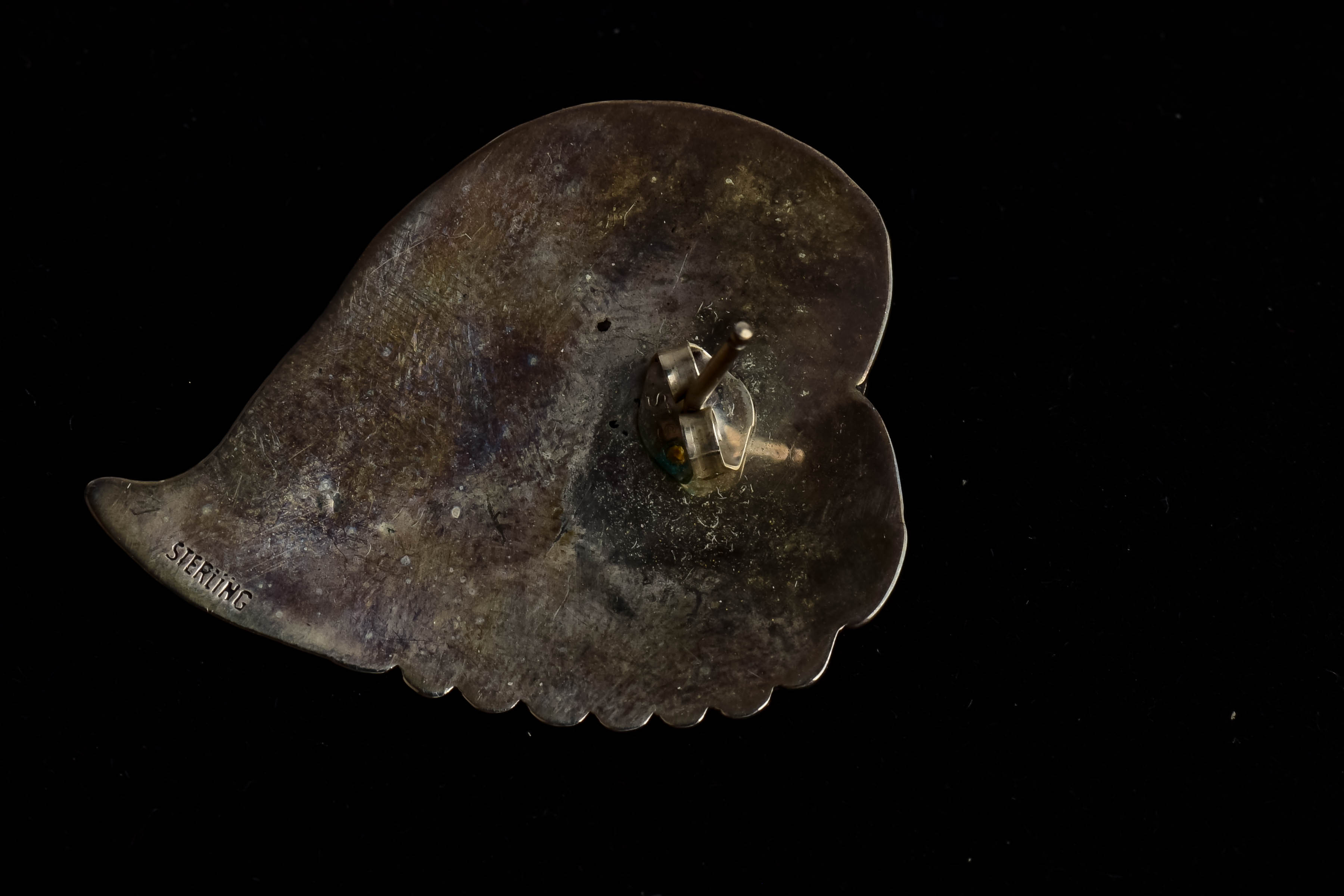 Pair of Sterling Silver and Onyx Earrings