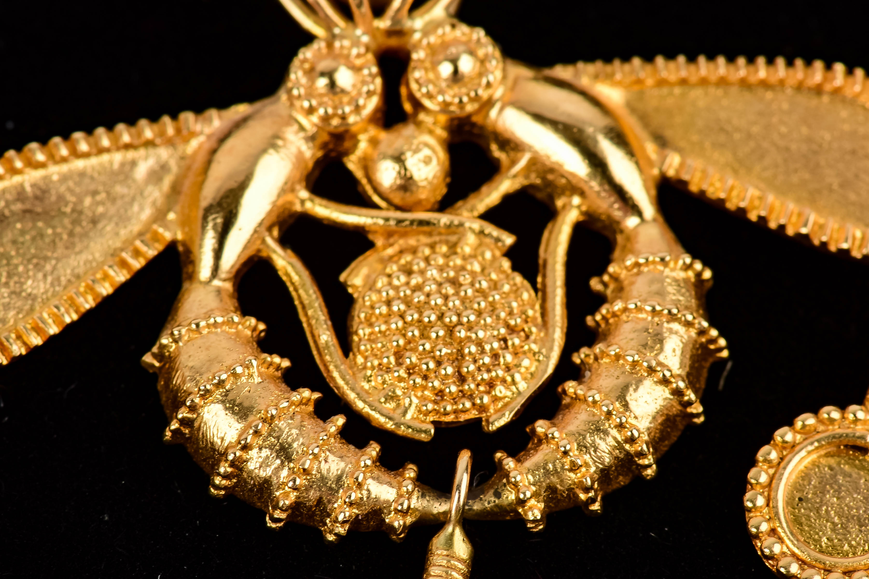 Exotic Gold Pendant and Necklace