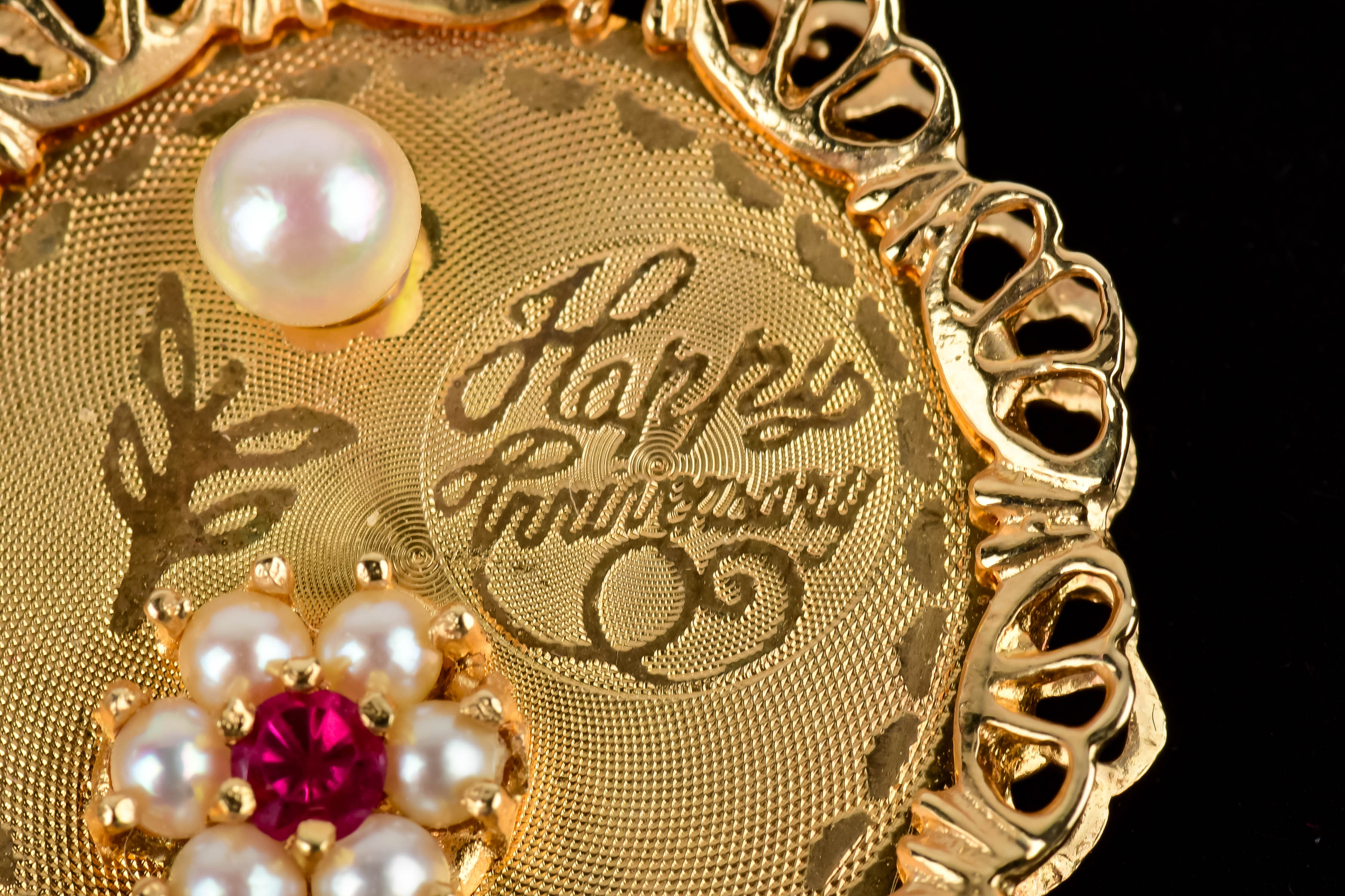 Gold, Pearl and Ruby Anniversary Pendant