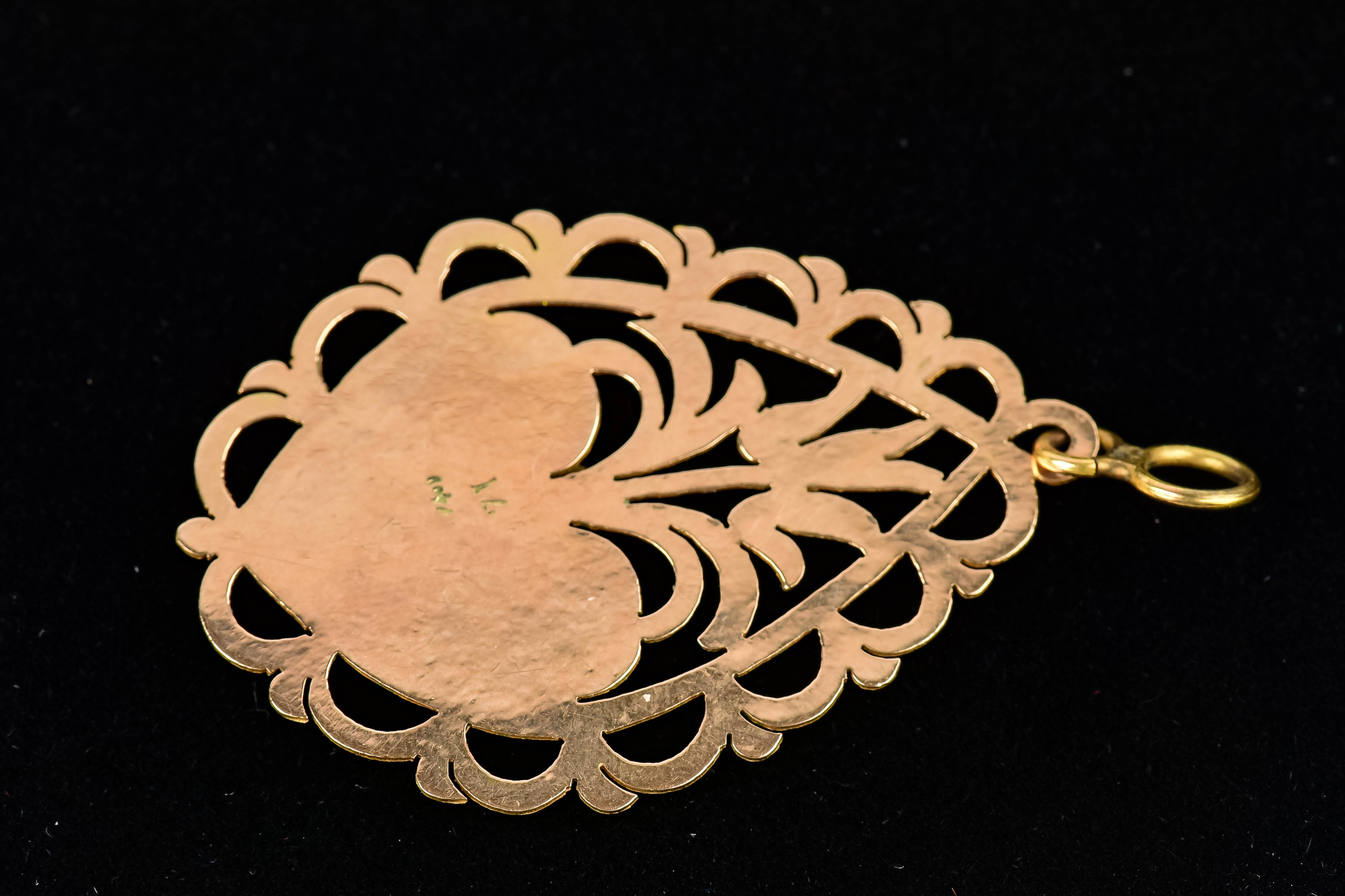 14K Gold Flower and Heart Pendant