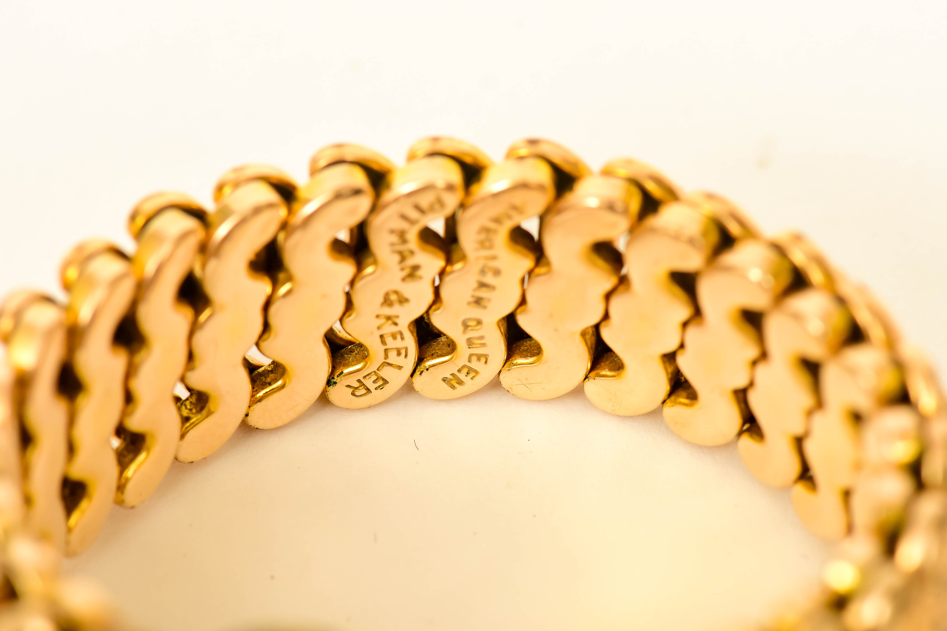 Vintage 1940s Gold Plated Etched Locket Bracelet
