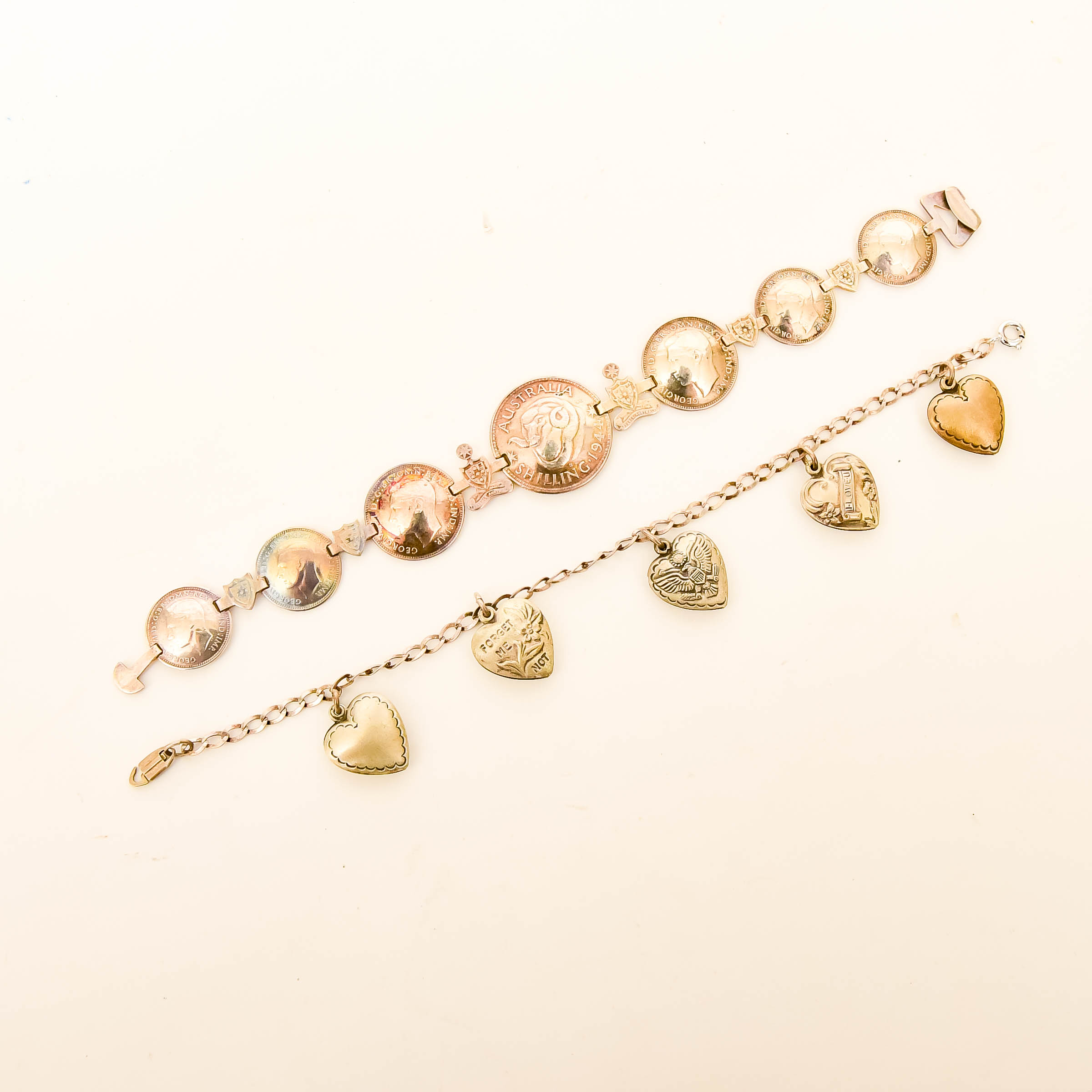 Pair of Silver-Tone Costume Bracelets