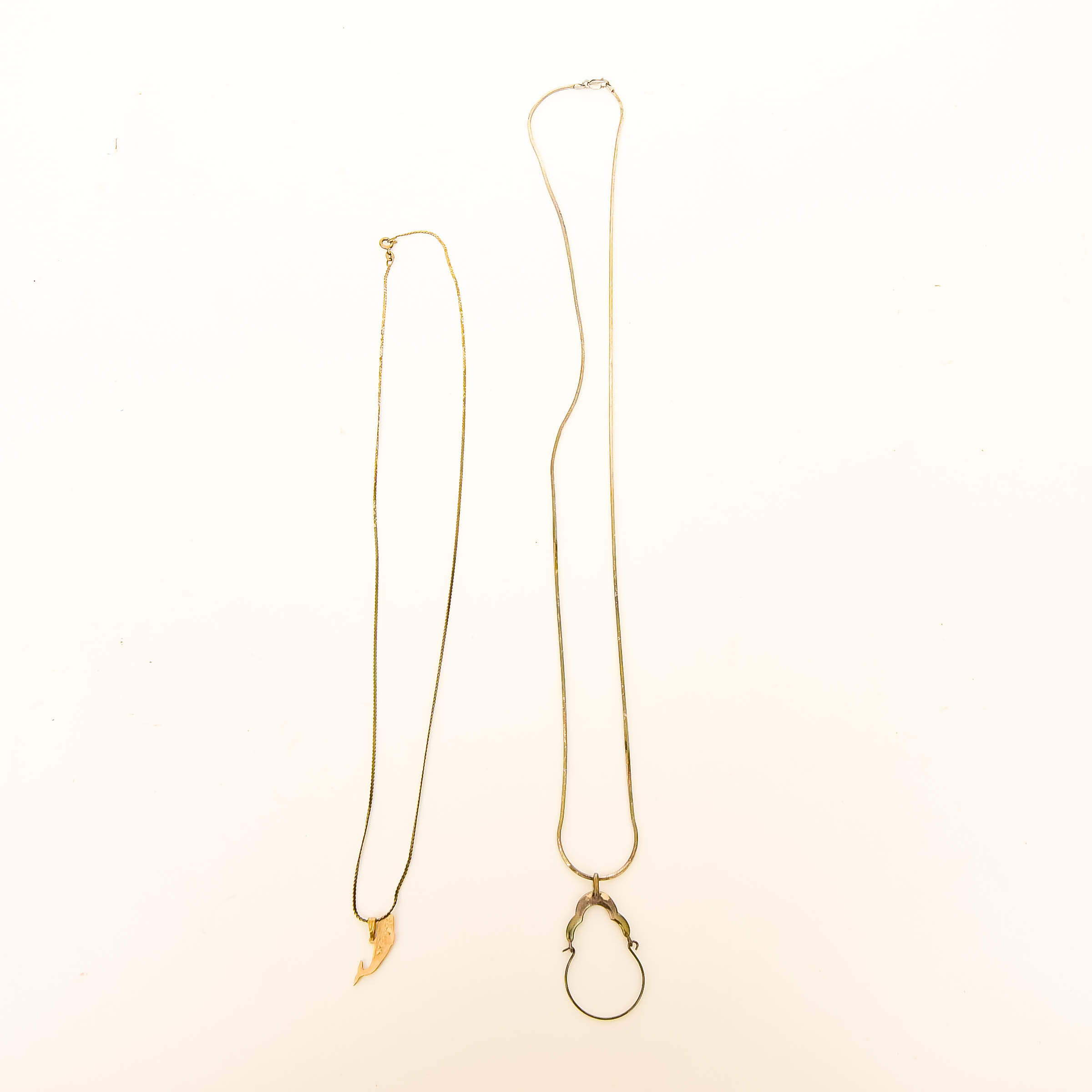 Pair of Silver Charm Necklaces