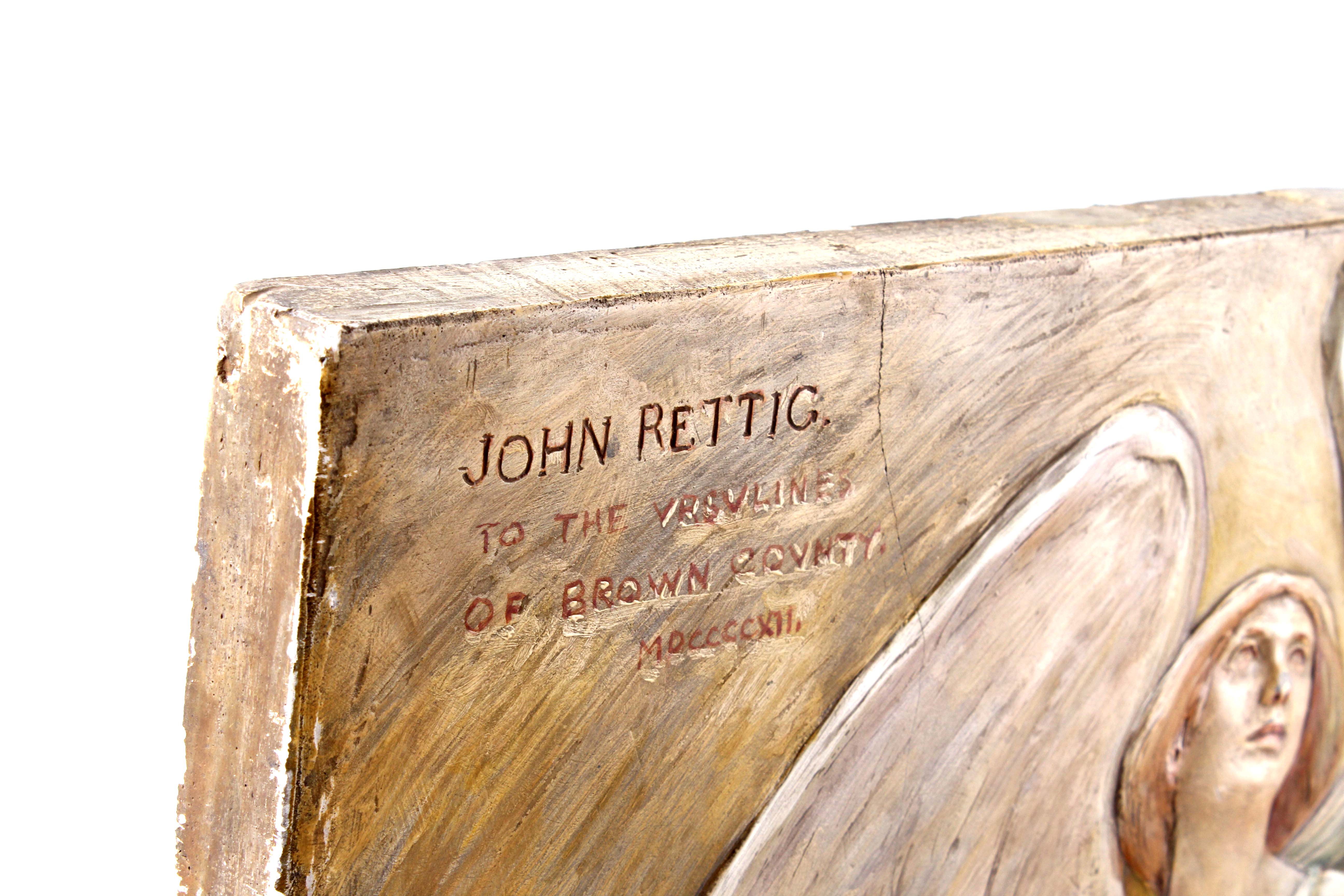 John Rettig Original 1912 High Relief Sculpture