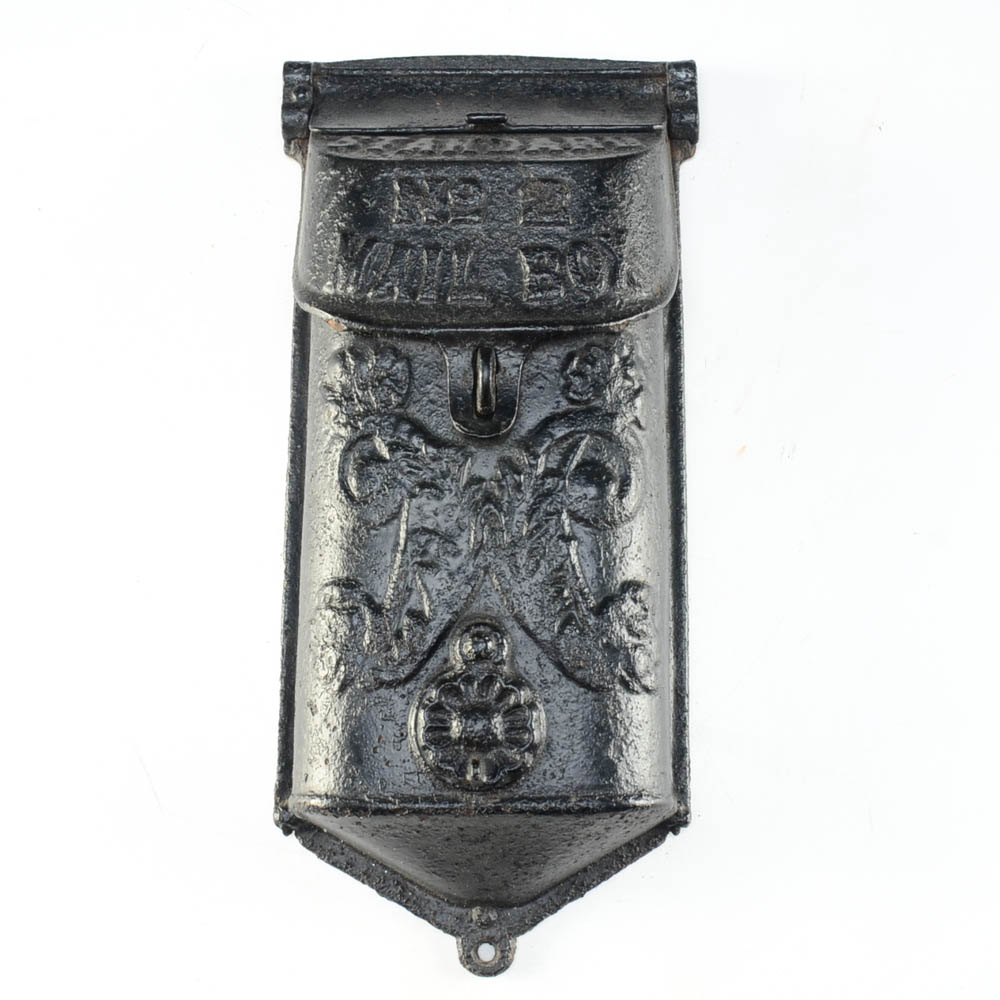 Antique Cast Iron Wall-Mounted Mailbox