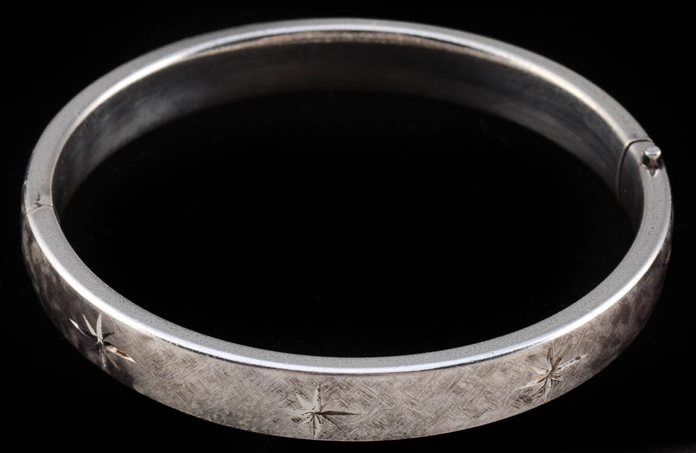 Group of Five Silver Bracelets