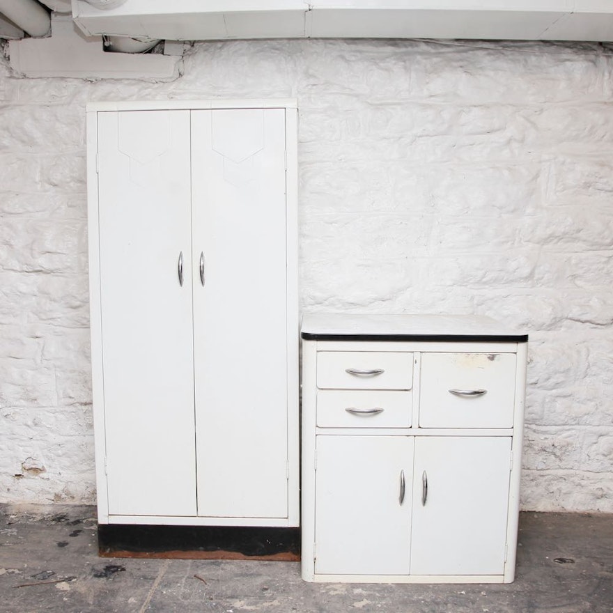 Vintage White Metal Cabinets