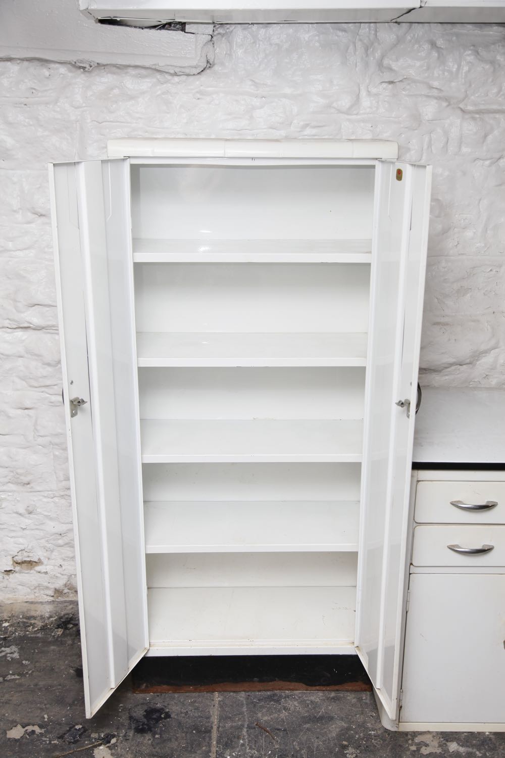Vintage White Metal Cabinets