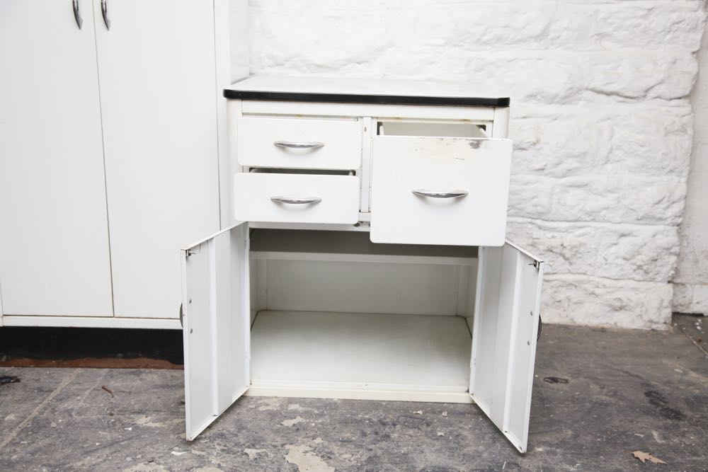 Vintage White Metal Cabinets