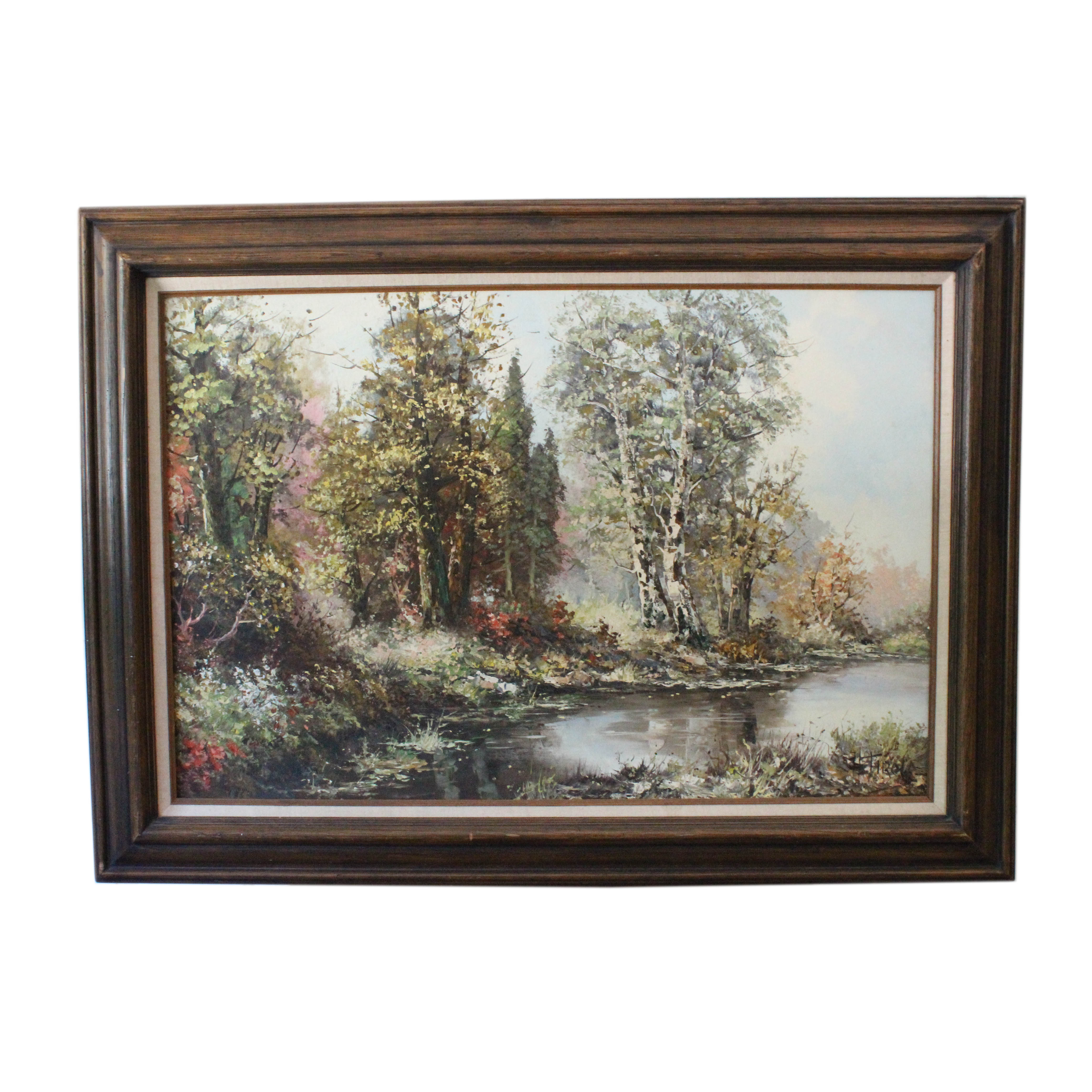 Vintage Framed Oil on Canvas Landscape Attributed to H. Tirolf
