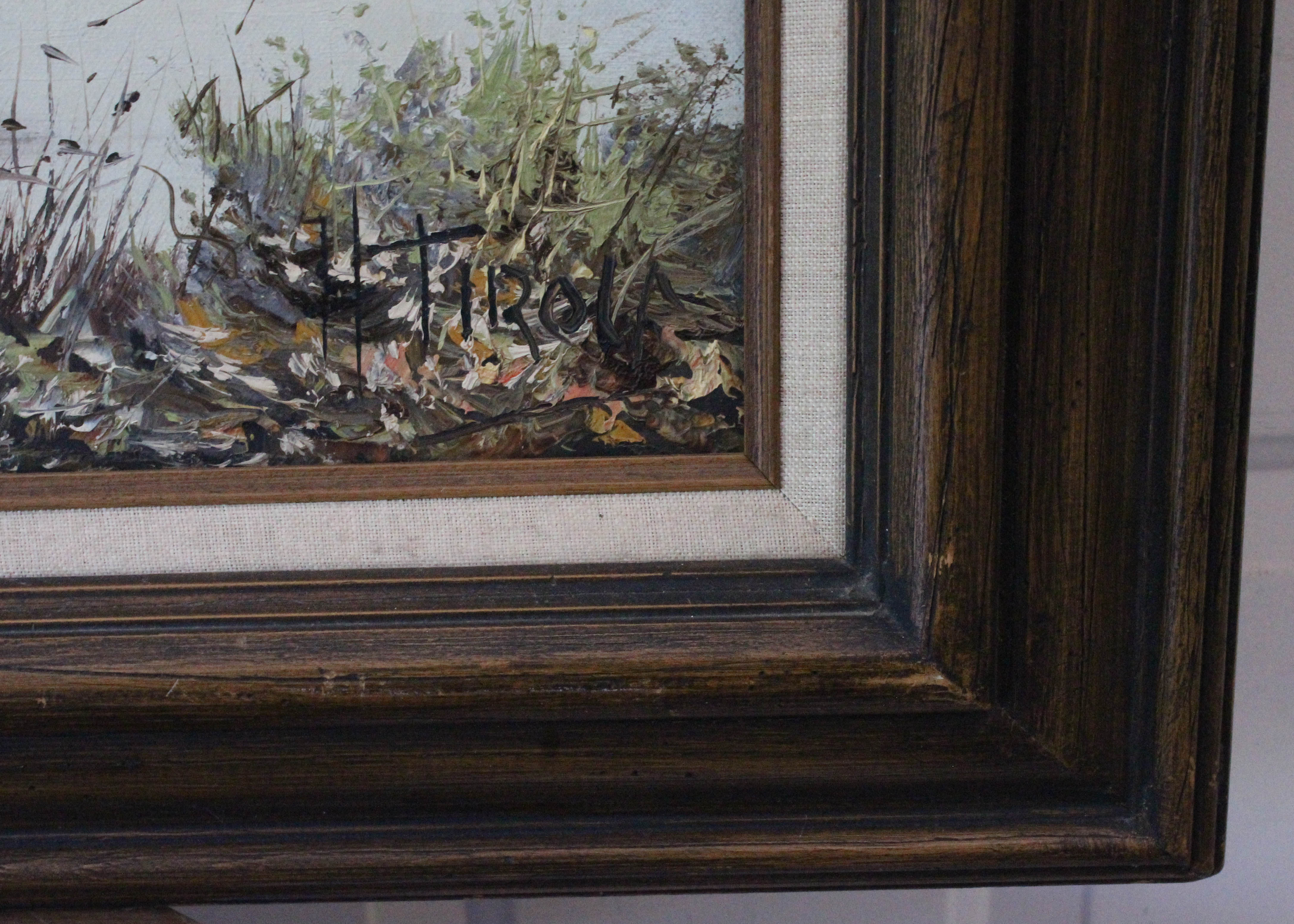 Vintage Framed Oil on Canvas Landscape Attributed to H. Tirolf