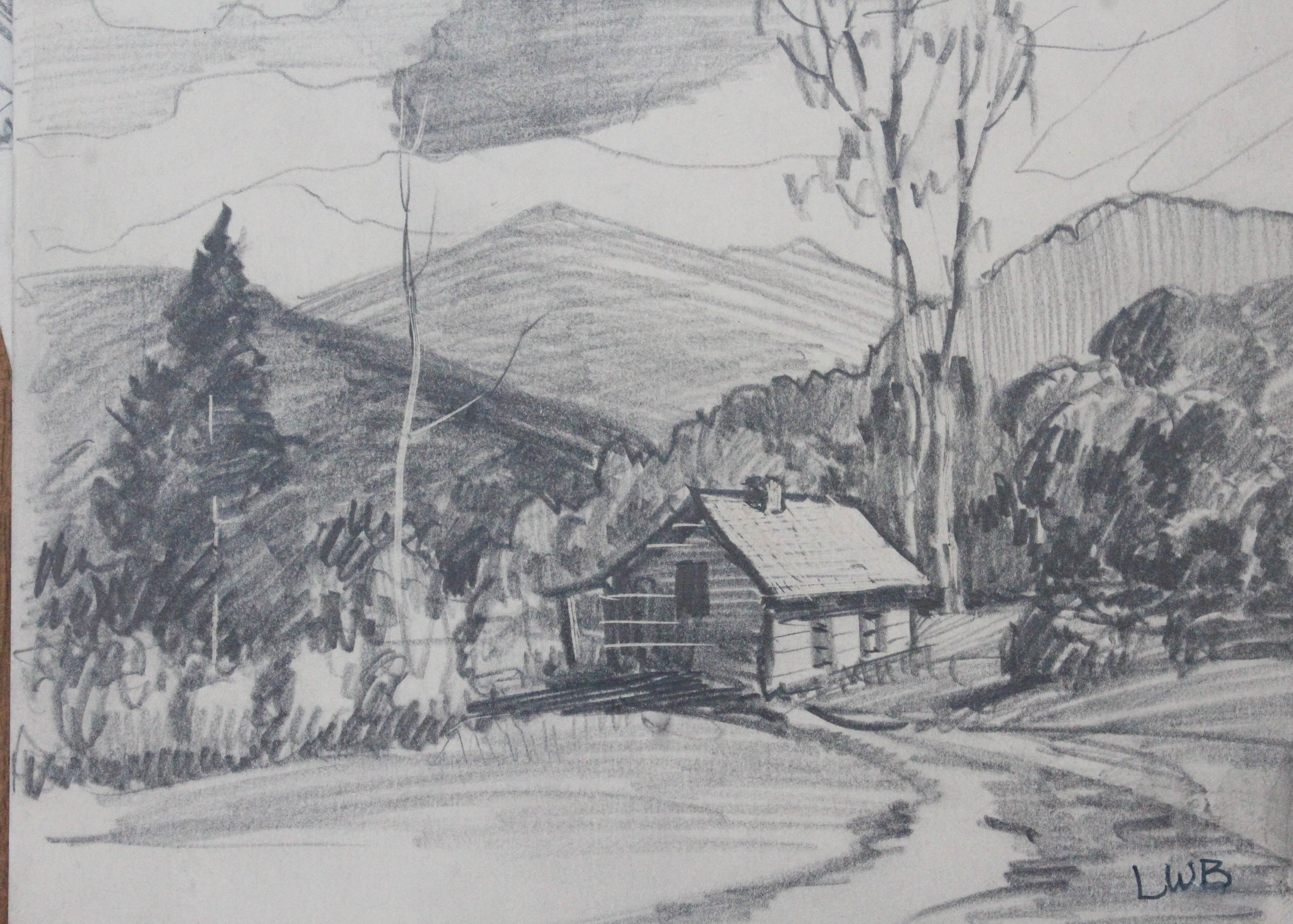 Collection of Charcoal Sketches by Listed Indiana Artist Louis William Bonsib