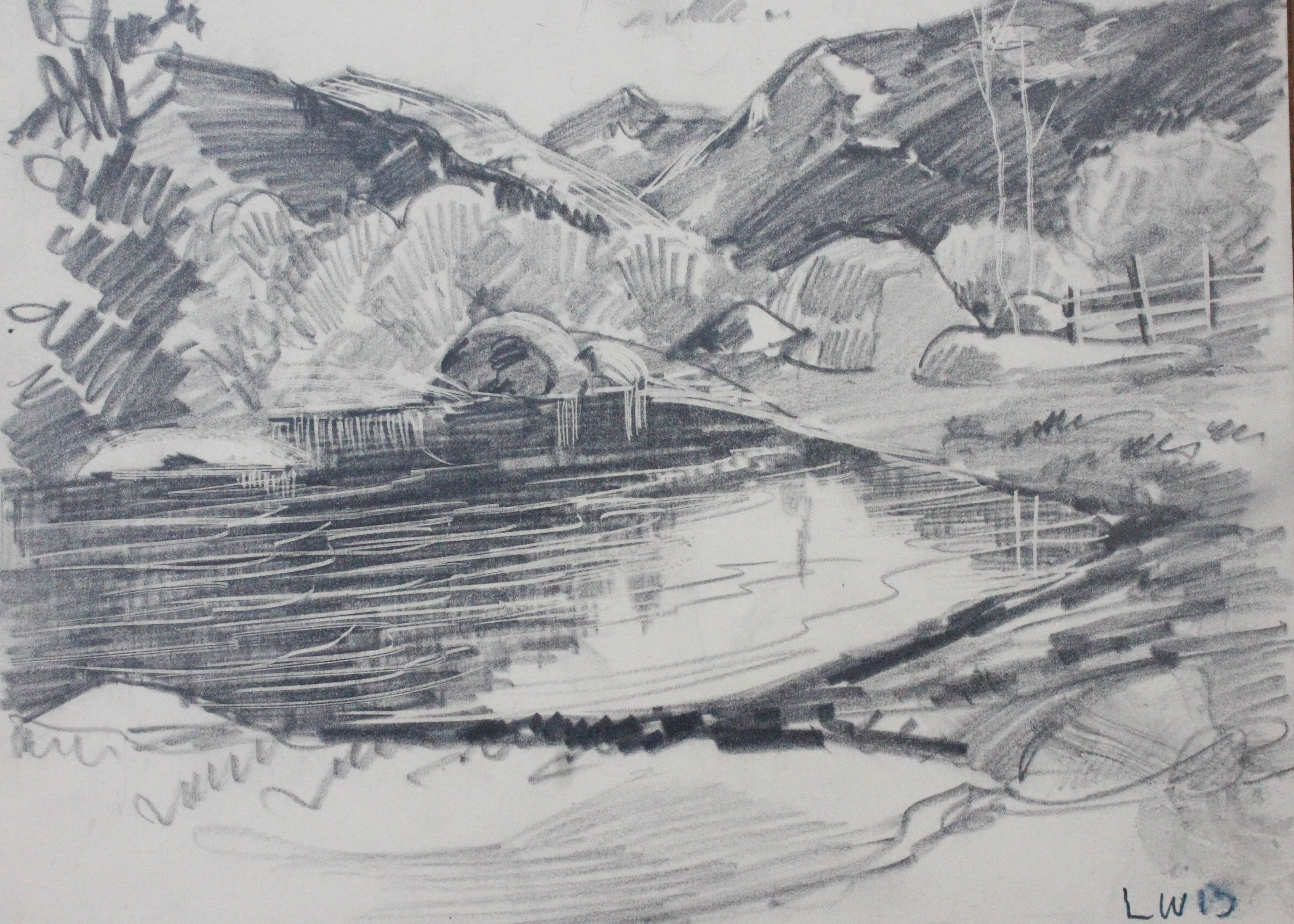 Collection of Charcoal Sketches by Listed Indiana Artist Louis William Bonsib