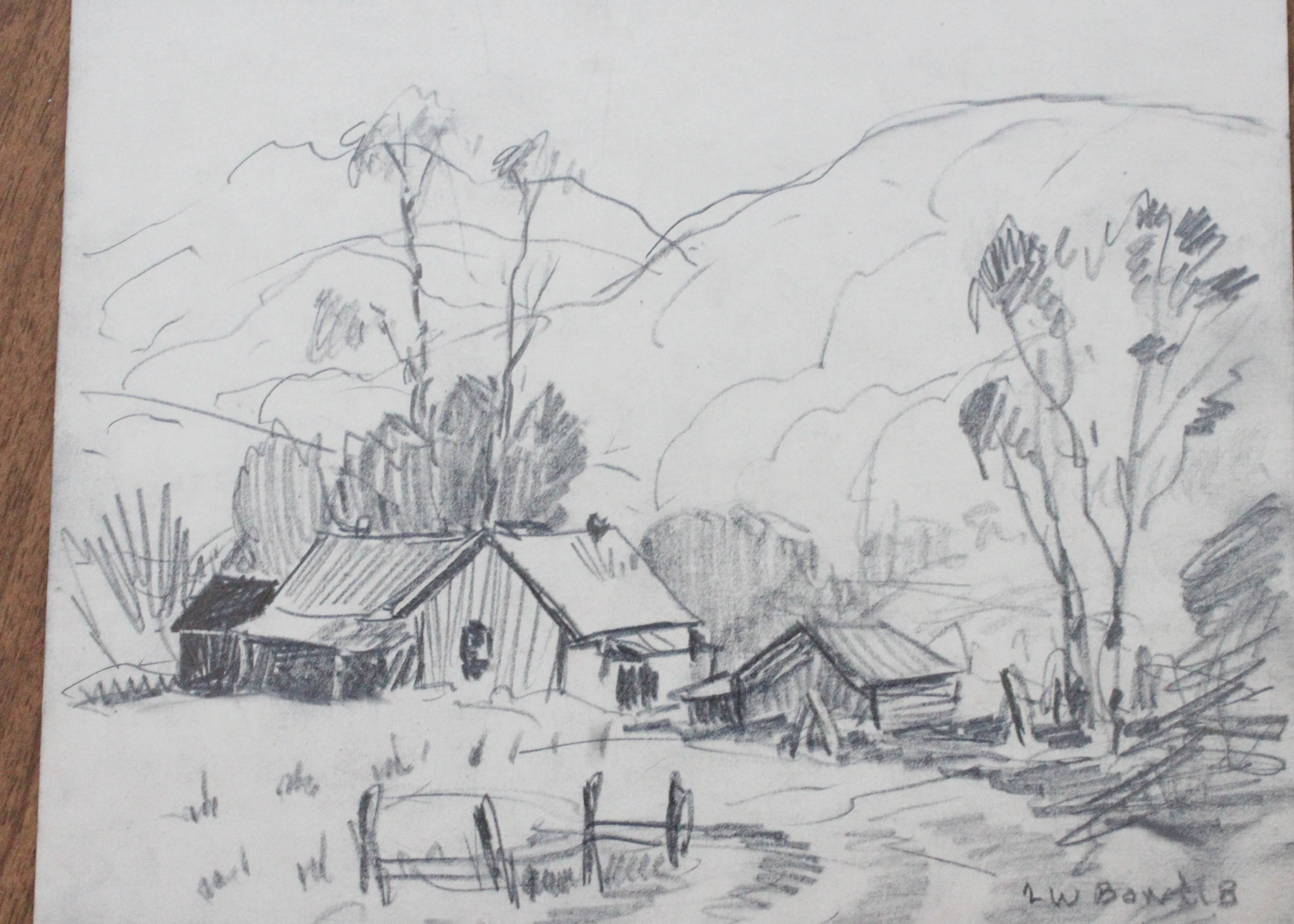 Collection of Charcoal Sketches by Listed Indiana Artist Louis William Bonsib