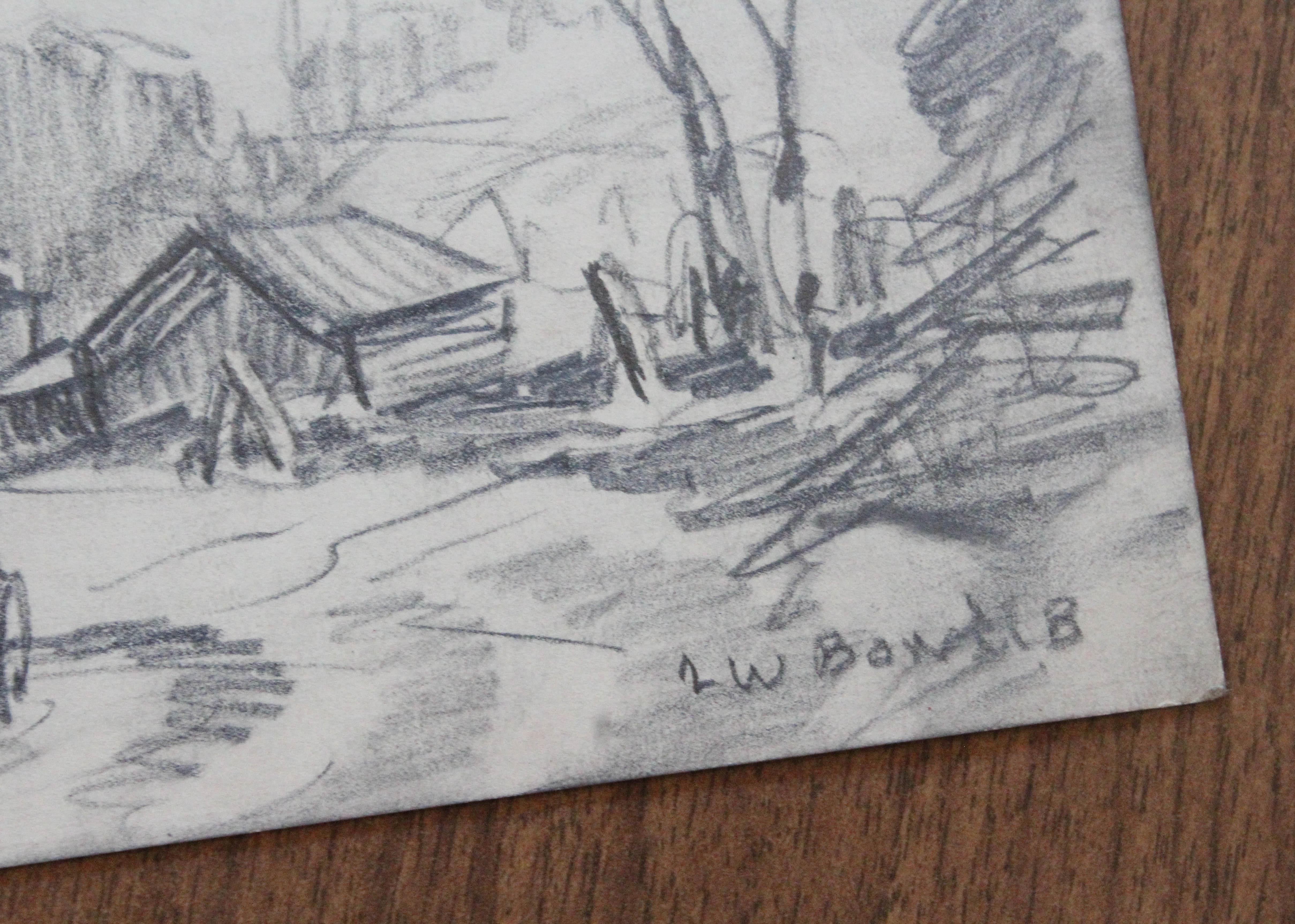 Collection of Charcoal Sketches by Listed Indiana Artist Louis William Bonsib